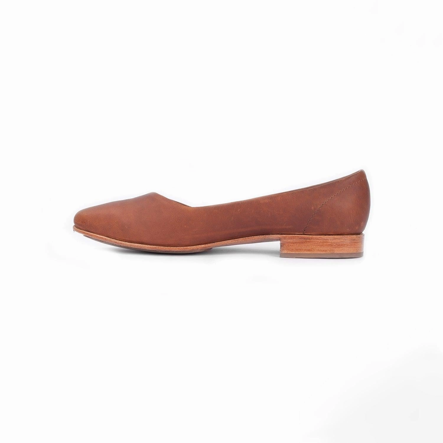 Flat Pedal Shoe MK22410 - Rumi Flats Brown [Women's Leather Shoes]