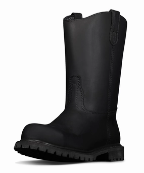 10" Wellington Steel Toe Work Boots for Men and Electrical Hazard and Oil and Slip Resistant Work Boots Groundbreaker