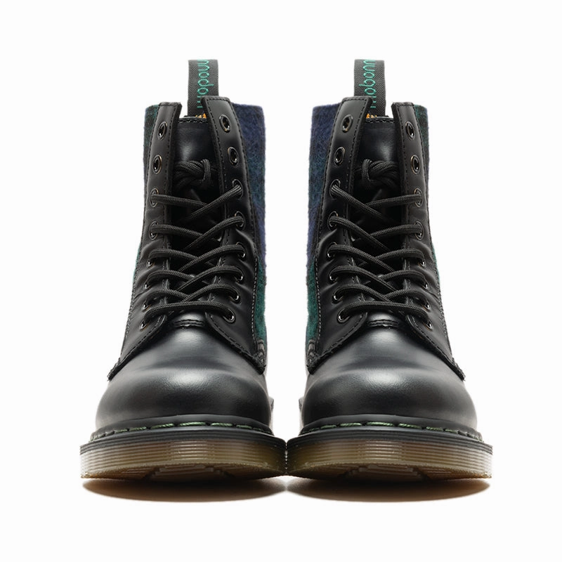 Suede Leather Boots MOBONNIE QUEEN STUDIO HANDCRAFT 8 HOLE HIGH TOP PLAID WOMEN BOOTS