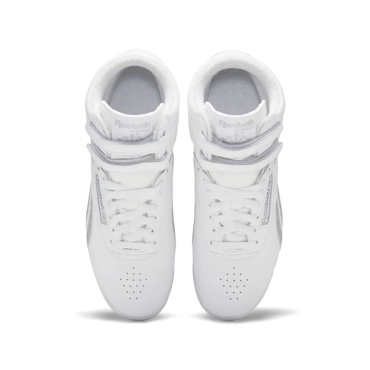 Group Pace Flexible Materials REEBOK GX2232 F/S HI WMN'S (Medium) White/Silver Leather Lifestyle Shoes