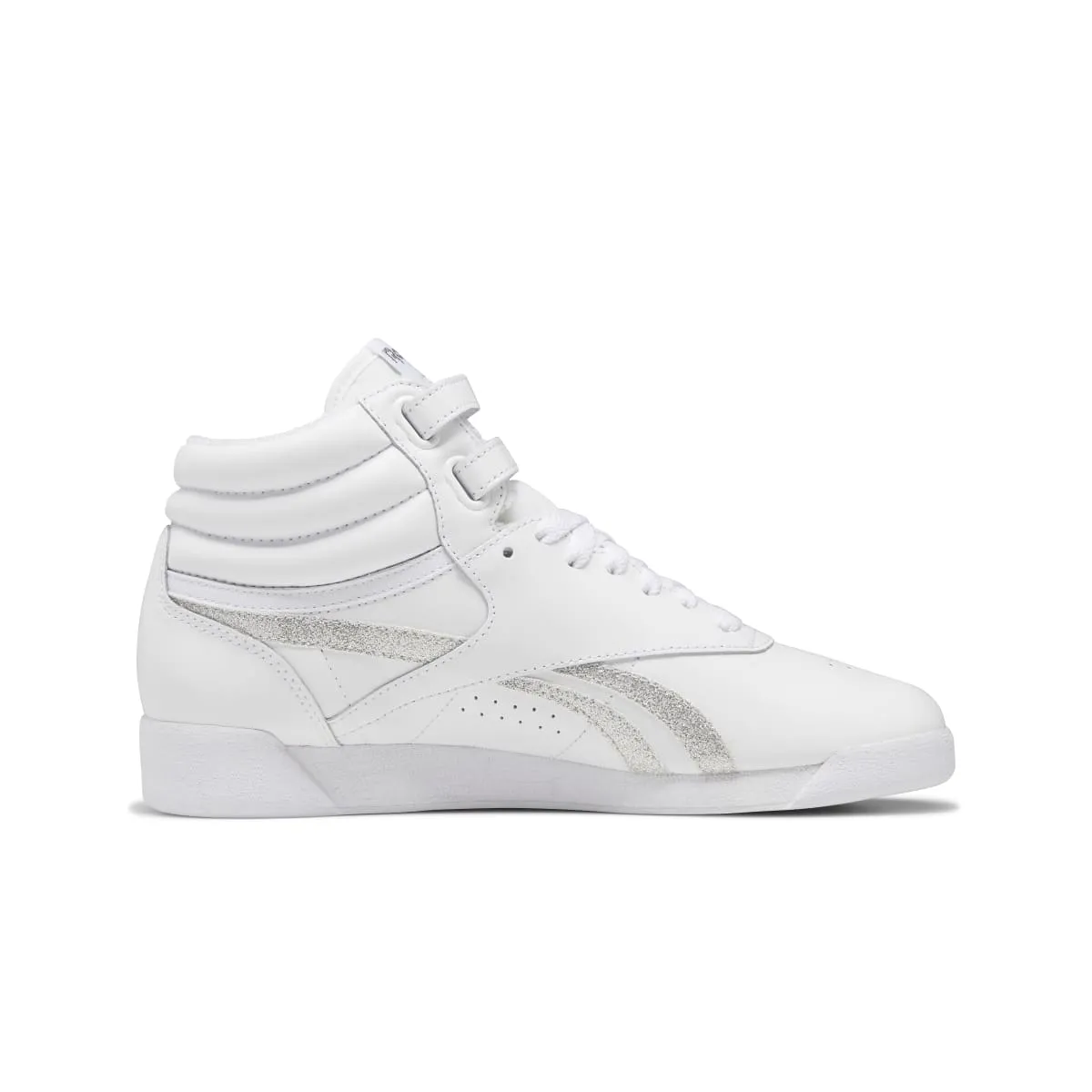 Urban Fashion Lift Step REEBOK GX2232 F/S HI WMN'S (Medium) White/Silver Leather Lifestyle Shoes