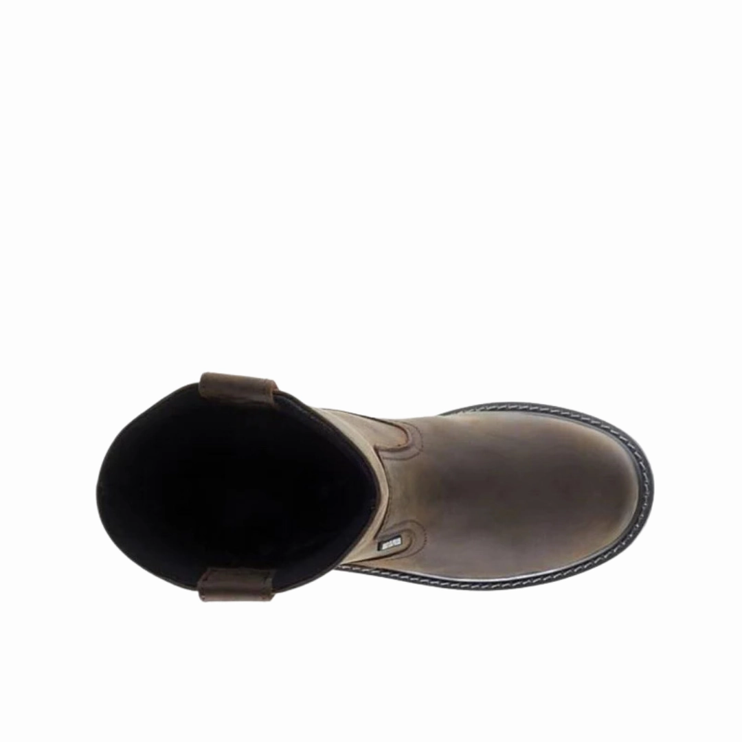 Superior Grip Footwear Cold Climate Shoes WOLVERINE W10682-EW FLOORHAND 10'' WP WELLINGTON MN'S (Extra Wide) Dark Brown Leather Work Boots