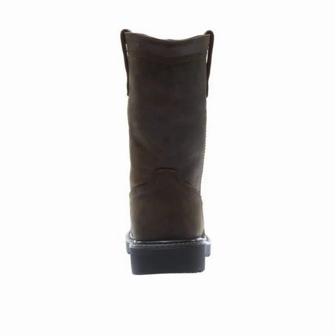 WOLVERINE W10682-EW FLOORHAND 10'' WP WELLINGTON MN'S (Extra Wide) Dark Brown Leather Work Boots Non Slip Support
