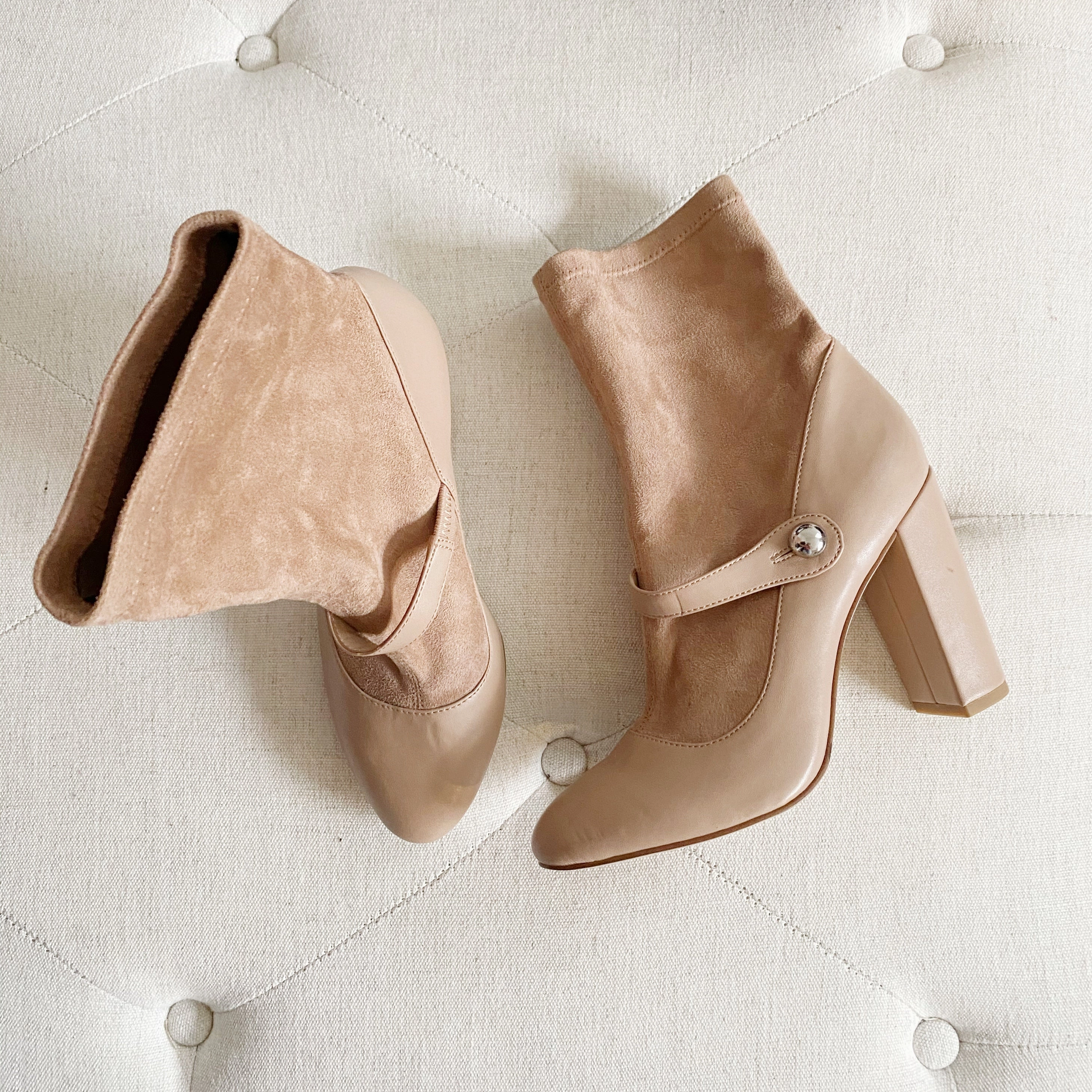 BCBGeneration Leather Suede Heel Booties 7 New Adidas String Shoes