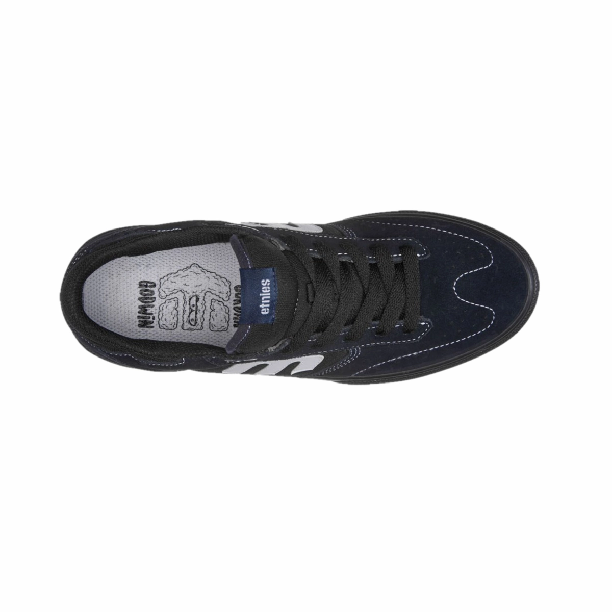 Toe Space Shock Flex ETNIES 4101000543 448  WINDROW VULC MN'S (Medium) Blue/Black/White Suede & Canvas Skate Shoes