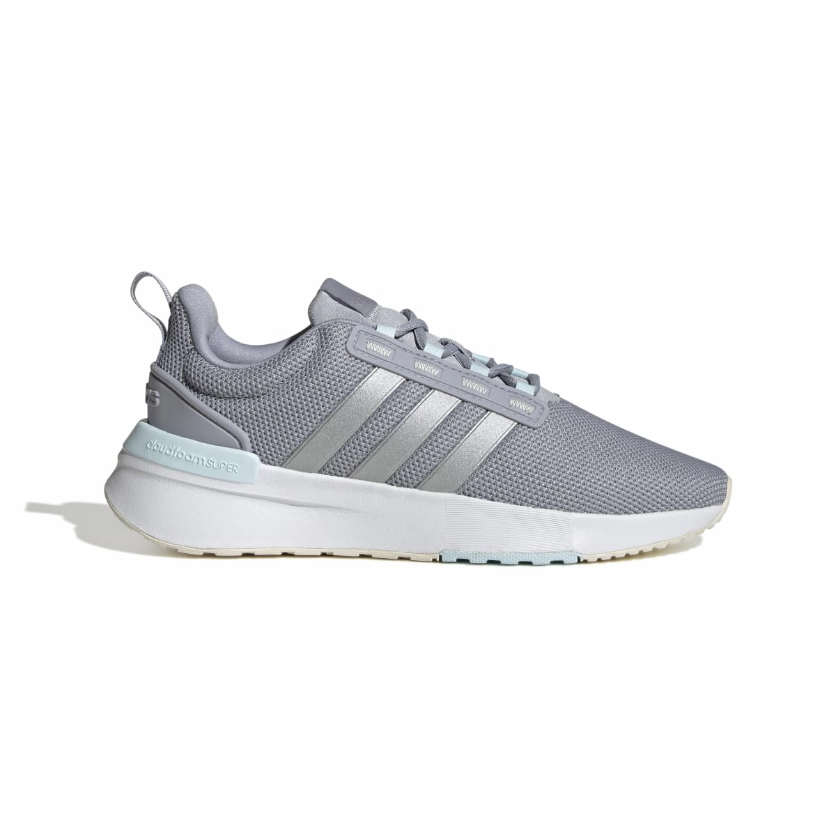 Palm Base ADIDAS GX4202 RACER TR21 WMN'S (Medium) Silver/Silver/Grey Leather & Textile Running Shoes