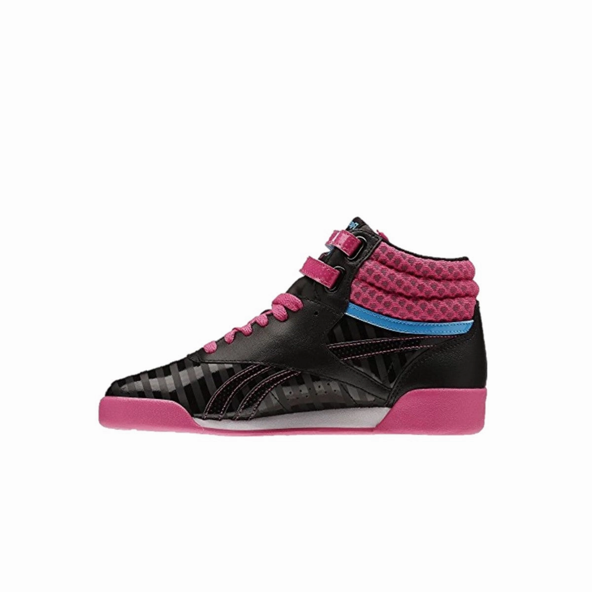 Light Core REEBOK V63072 F/S HI YTH'S (Medium) Black/Pink Leather Lifestyle Shoes