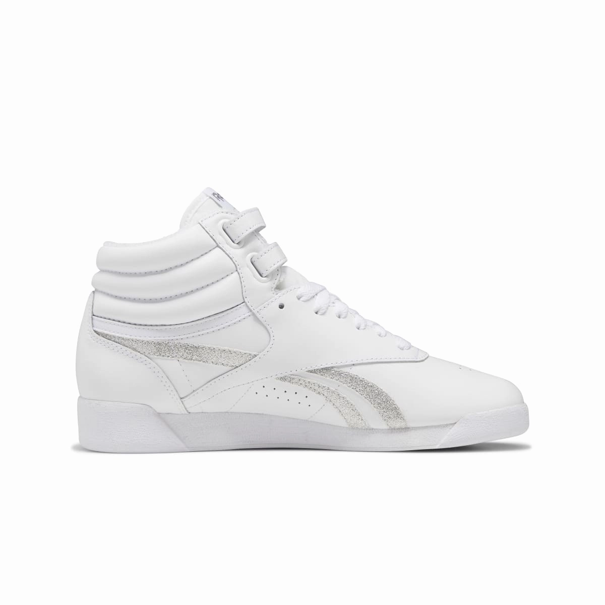 Urban Fashion Lift Step REEBOK GX2232 F/S HI WMN'S (Medium) White/Silver Leather Lifestyle Shoes