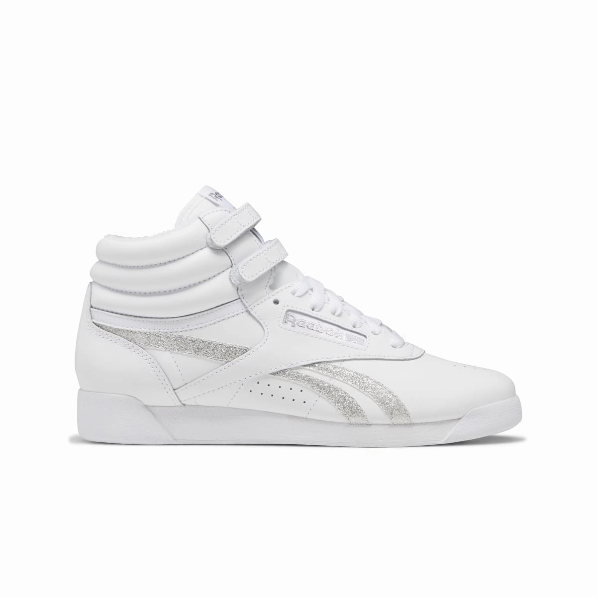REEBOK GX2232 F/S HI WMN'S (Medium) White/Silver Leather Lifestyle Shoes All-Day Support