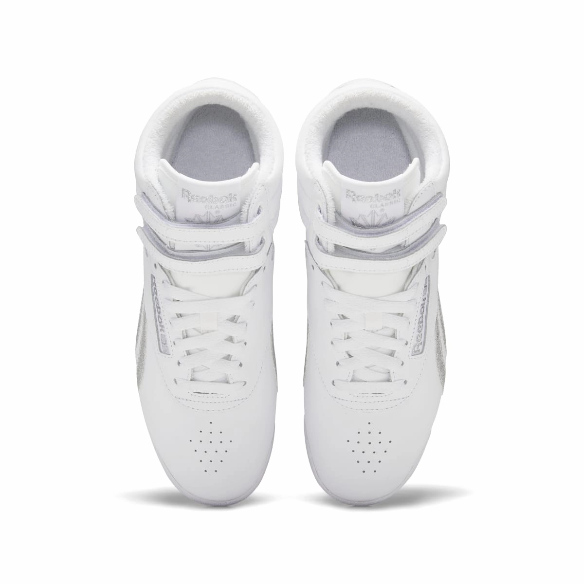 Premium Walk REEBOK GX2232 F/S HI WMN'S (Medium) White/Silver Leather Lifestyle Shoes