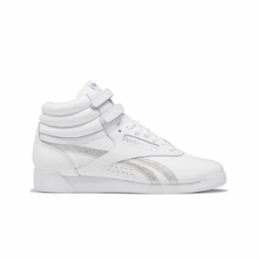 REEBOK GX2232 F/S HI WMN'S (Medium) White/Silver Leather Lifestyle Shoes Sport Casual Parent Pace