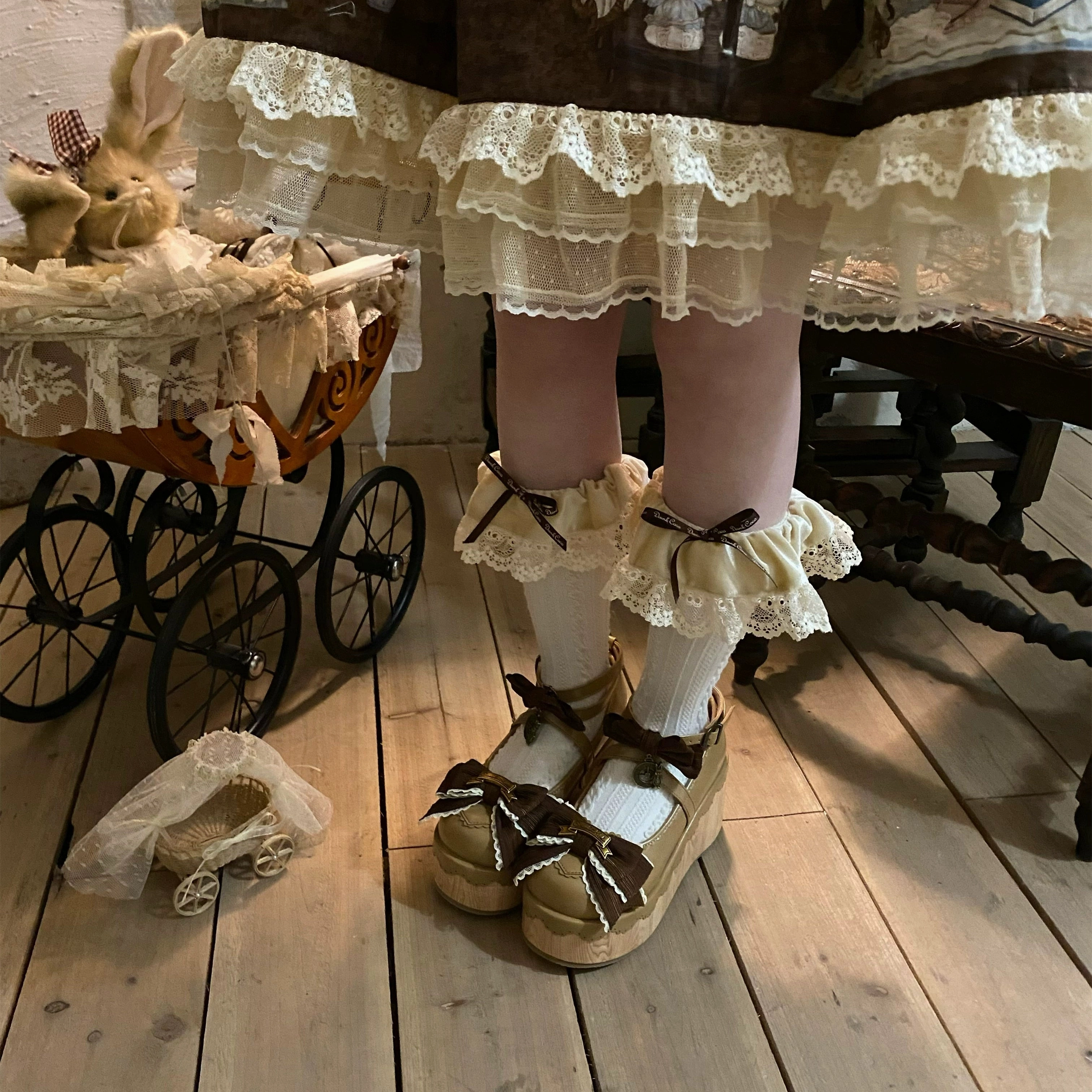 MODO~Hide and Seek~Kawaii Lolita Platform Shoes Thick Sole Shoes Asics Gel Kayano Walking Shoes