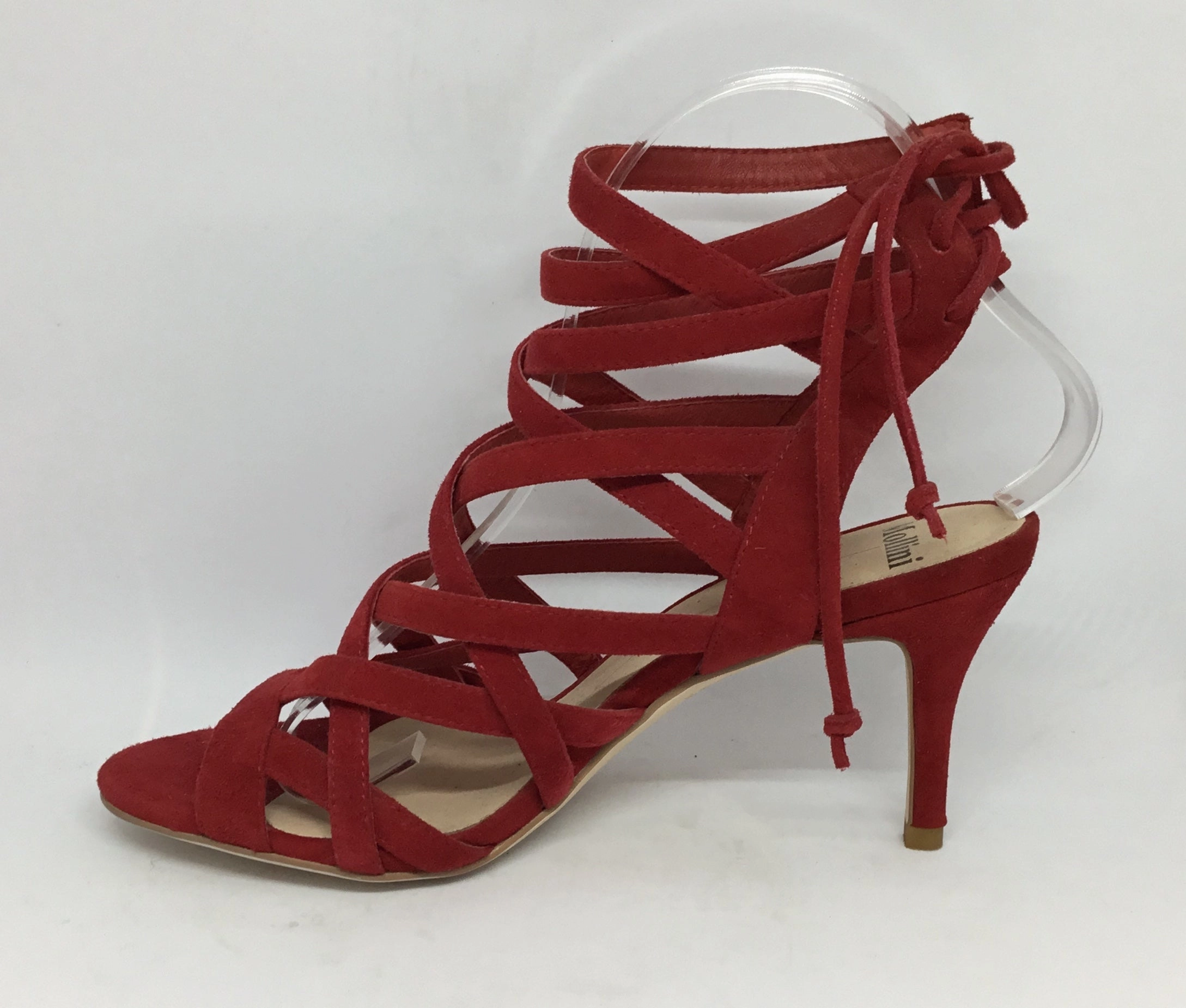 Mollini Cassock Red Suede Leather Heel Sleek Pumps