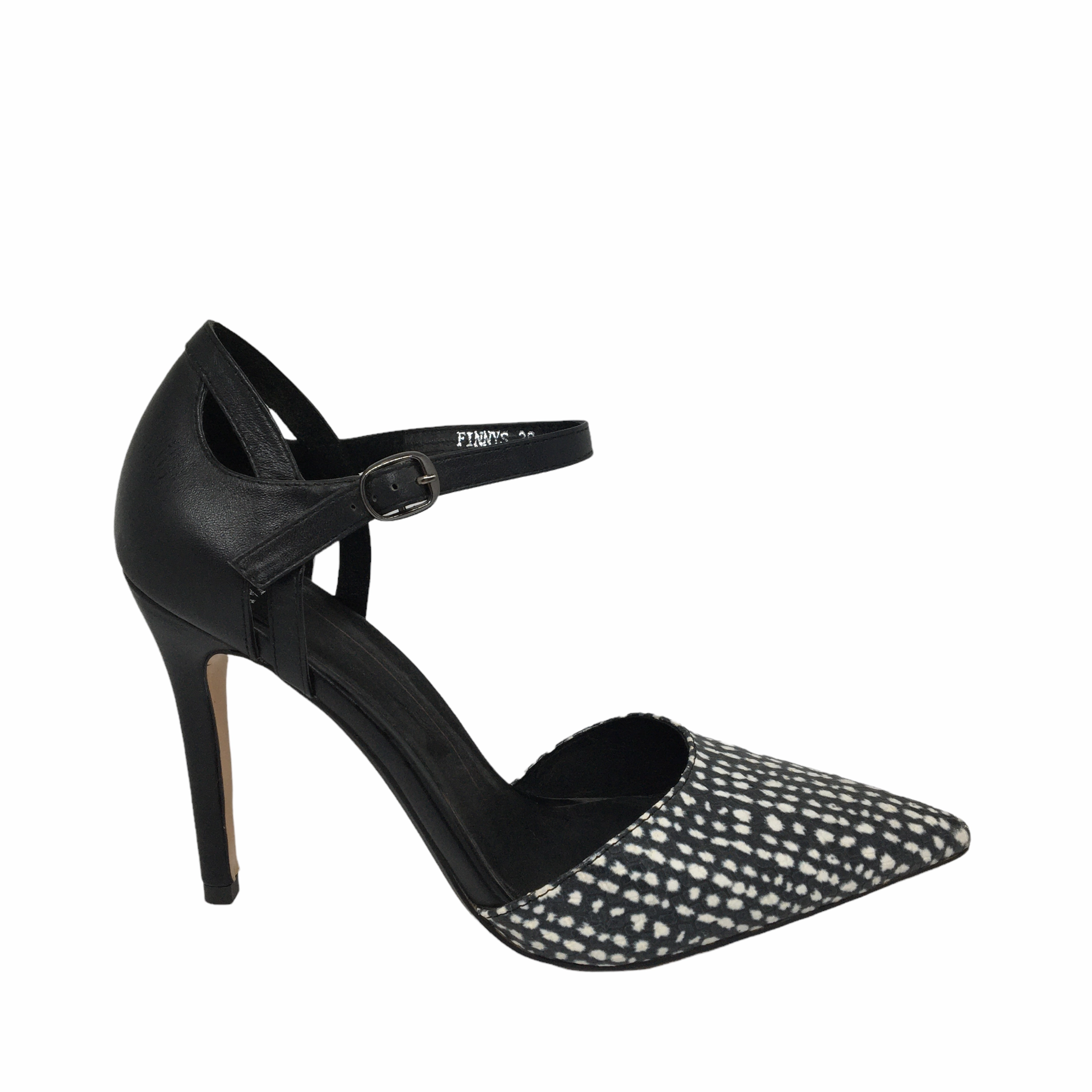 Soft Touch Iconic Style Mollini Finny Black White Spot Leather