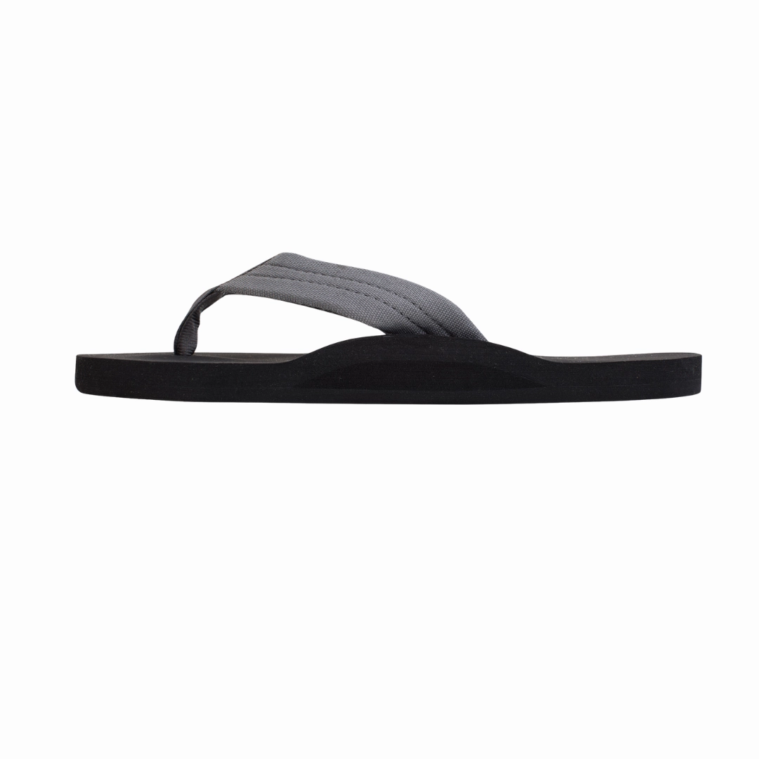 RAINBOW 301ASTPSM/GREY THE CLOUD MN'S (Medium) Black/Grey Leather Strap Sandals Easygoing Fit