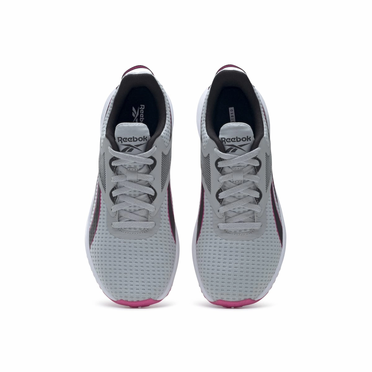 REEBOK GY3975 LITE PLUS 3 WMN'S (Medium) Grey/Black/Pink Mesh Running Shoes running in a glacier area shoes Converse Chuck Taylor
