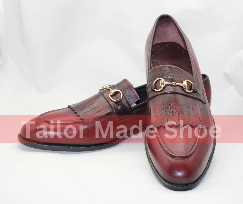 Asics Leather Tennis Shoes Mens Bespoke Leather Shoes  Burgundy Loafers with Fringe Detail Handmade Burgundy Leather Loafers with Gold Buckle Detail