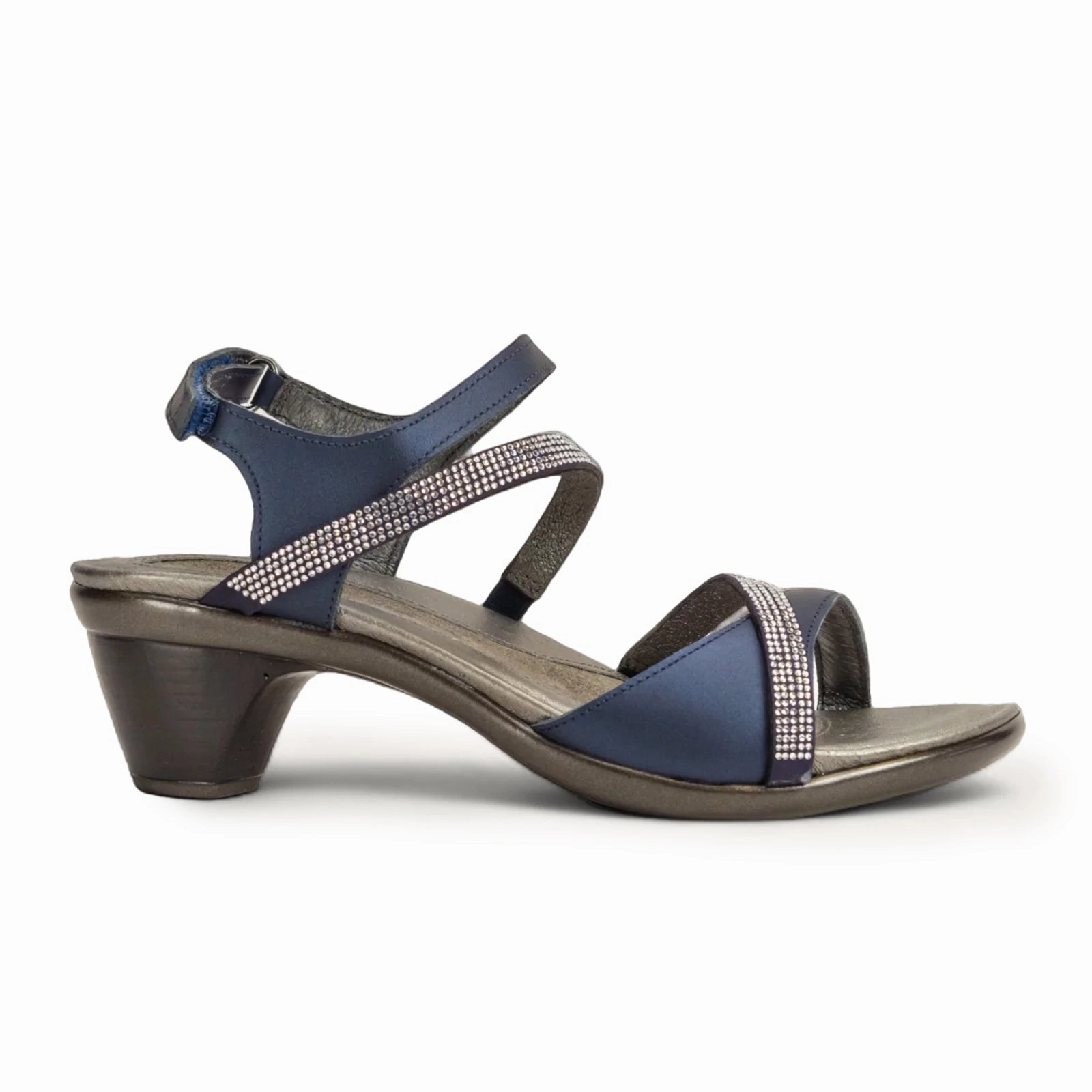 Shoes To Wear With Maxi Dresses Naot Innovate Heeled Sandal (Women) - Polar Sea Leather/Navy/Clear Rhinestones