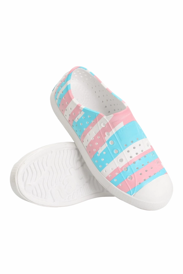 Native Jefferson Print Youth - Pastel Multi Stripe Flight Tennis Shoes