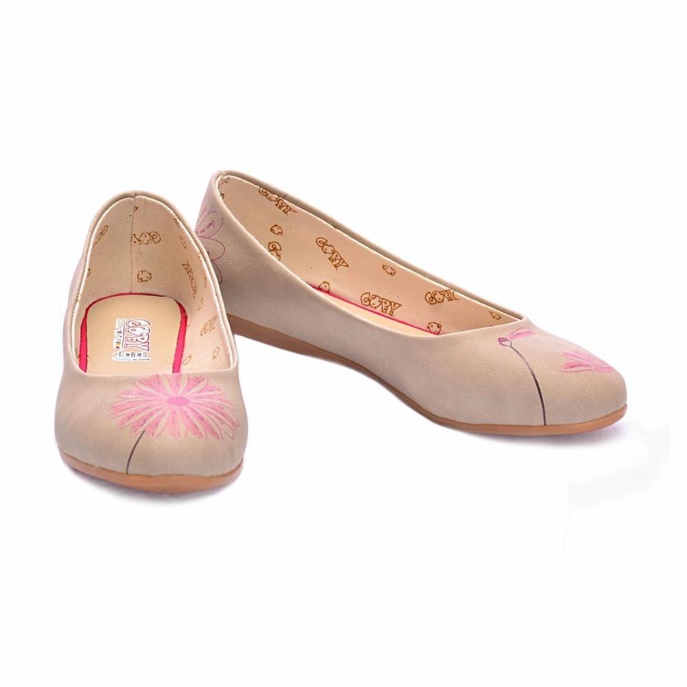 Zip Fast Arch support Flower Ballerinas Shoes 1026