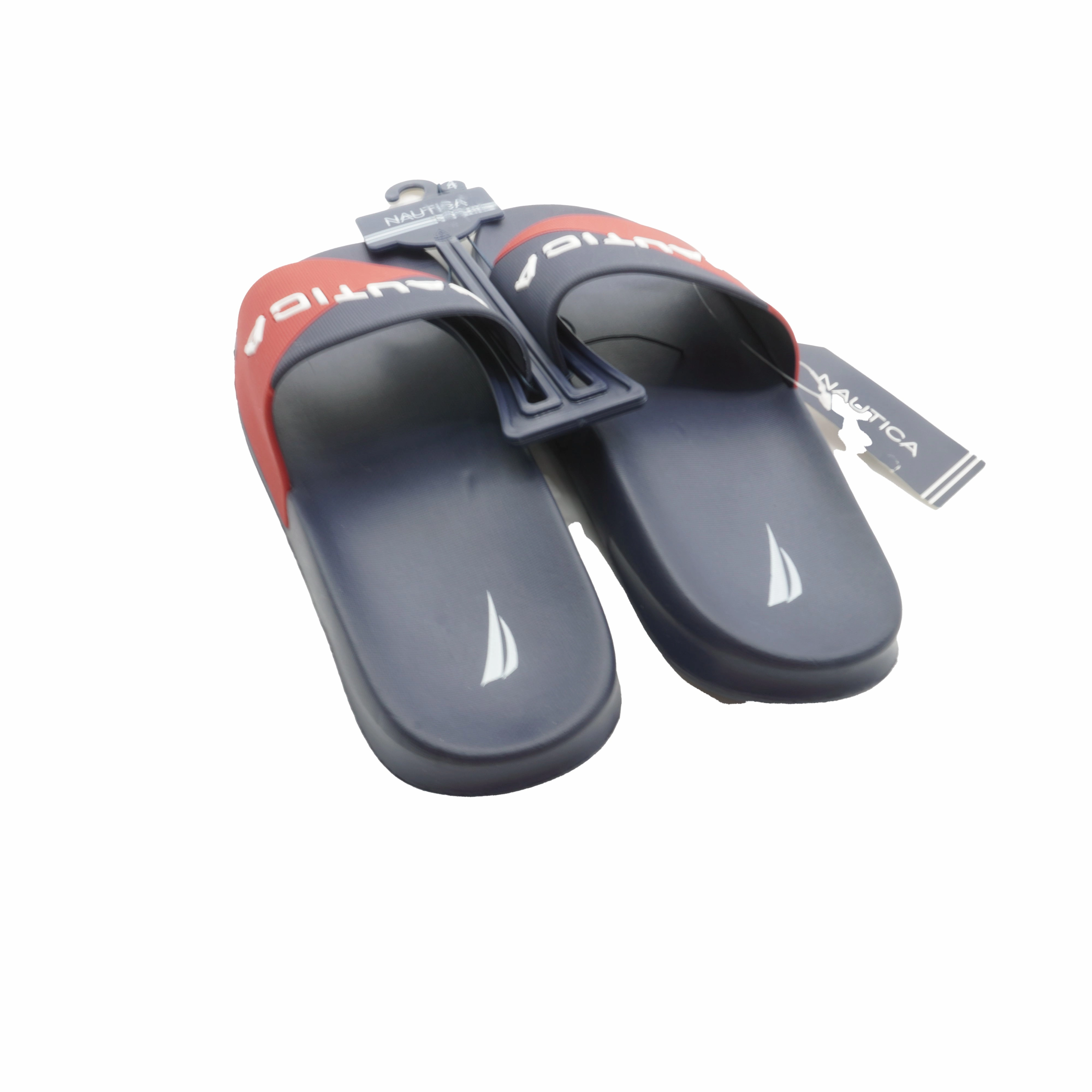 Toriel Slippers Nautica Kid's Youth Slip On Slide Sandals Navy Blue Red Size 4