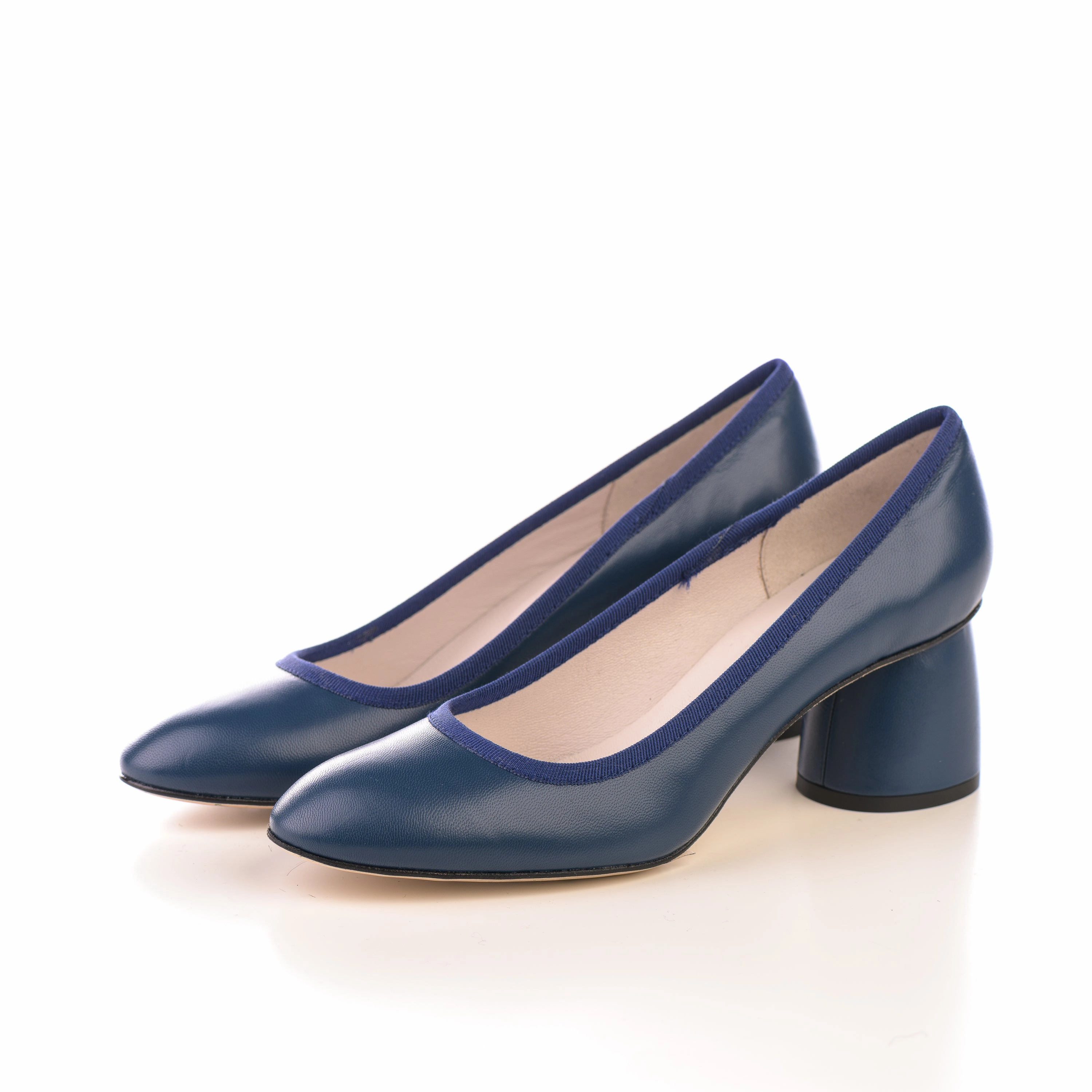 Steve Madden Shoes Flats Navy blue leather pump ballet flats with high heel