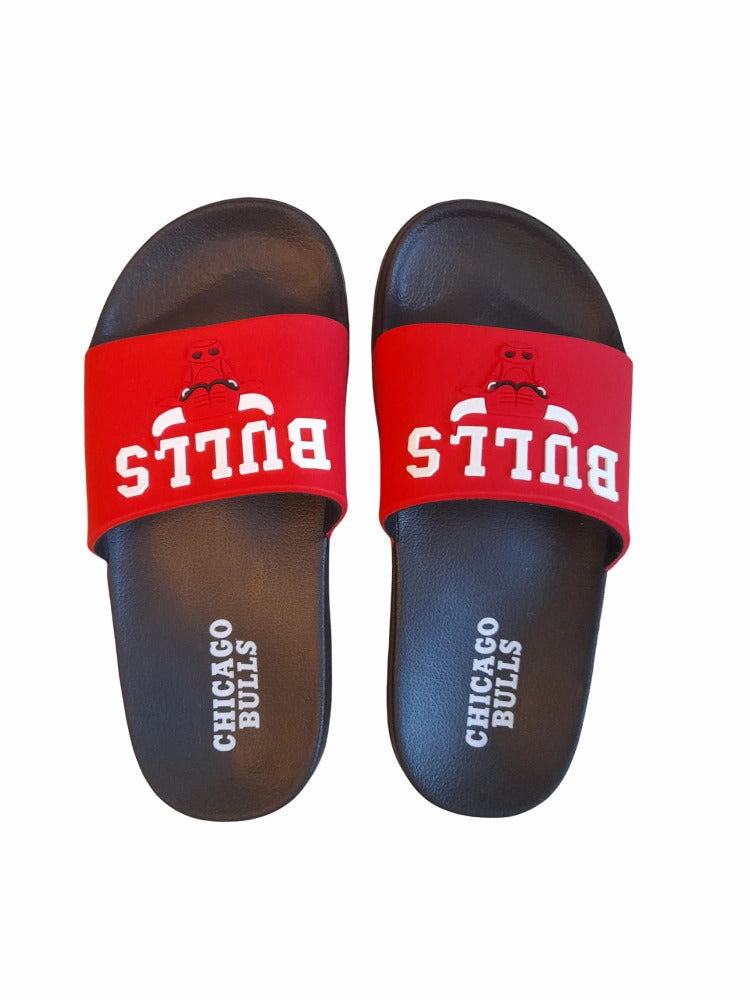 NBA Chicago Bulls Kids Red Unisex Sliders Sandals Sandals Porn