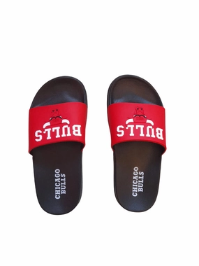 Sandals With Small Wedge Heel NBA Chicago Bulls Kids Red Unisex Sliders Sandals