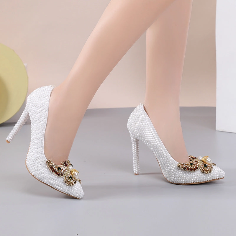 New Arrival Pearl Pointed Toe Women's Stiletto Heels Shoes Asics New York Marathon Shoes 2018