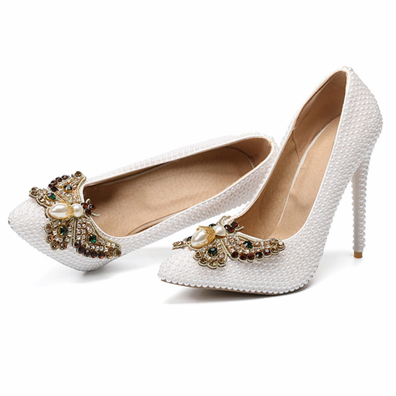 New Arrival Pearl Pointed Toe Women's Stiletto Heels Shoes Asics Sky Elite Ff 3 Volleyball Shoe