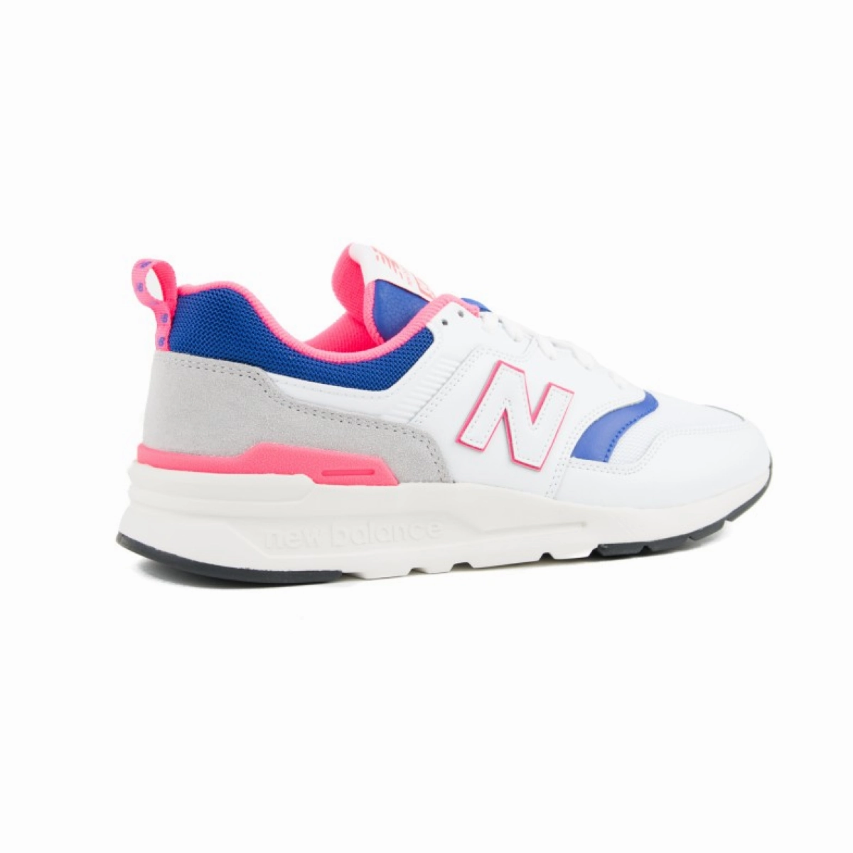 NEW BALANCE GR997HAJ 997 JR'S (Medium) White/Blue Leather & Mesh Lifestyle Shoes London Edge Club Pace