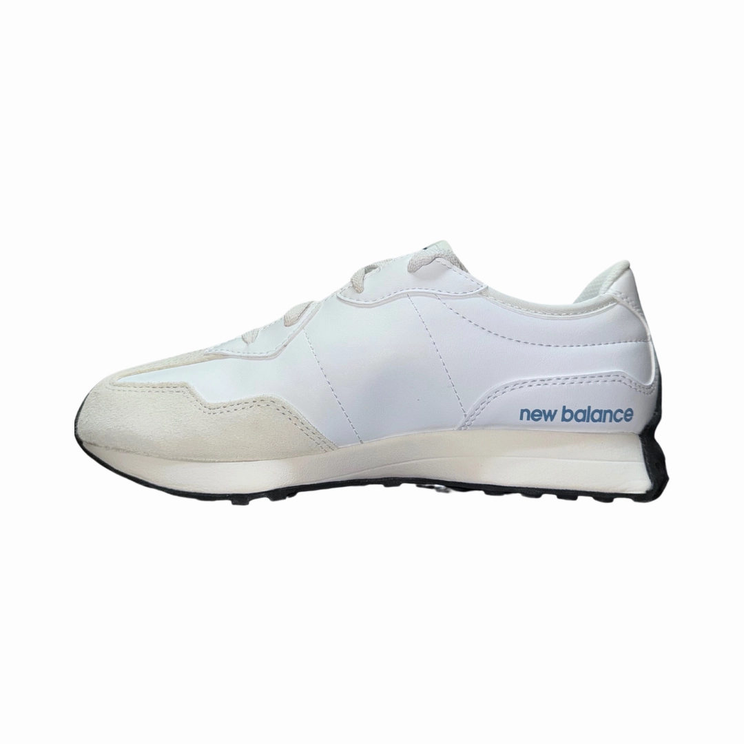 semi formal shoes evening workout shoes NEW BALANCE GS327SW-W 237 JR'S (Wide) White/Blue Laguna Synthetic Lifestyle Shoes