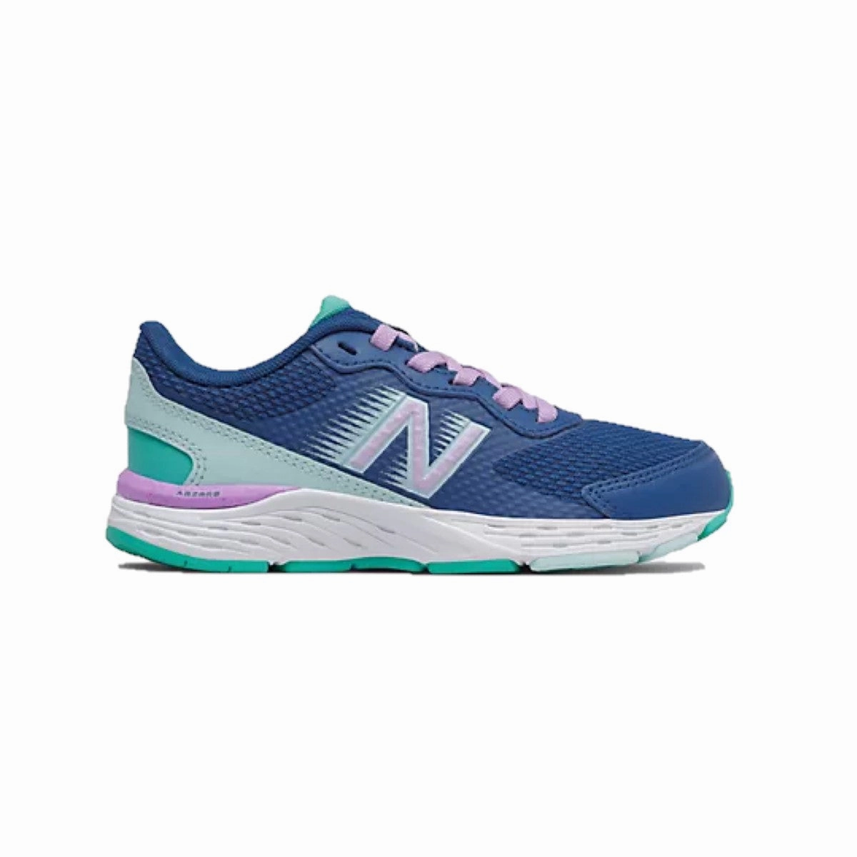NEW BALANCE YP680CW6 680 v6 JR'S (Wide) Captain Blue Leather & Mesh Running Shoes Lightweight Cushioning