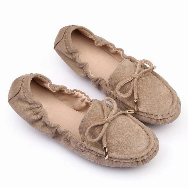 New  Loafers Women Moccasins Butterfly-Knot Slip On Solid Flats Shallow Round Toe Casual Flat Shoes Ivy Loafers