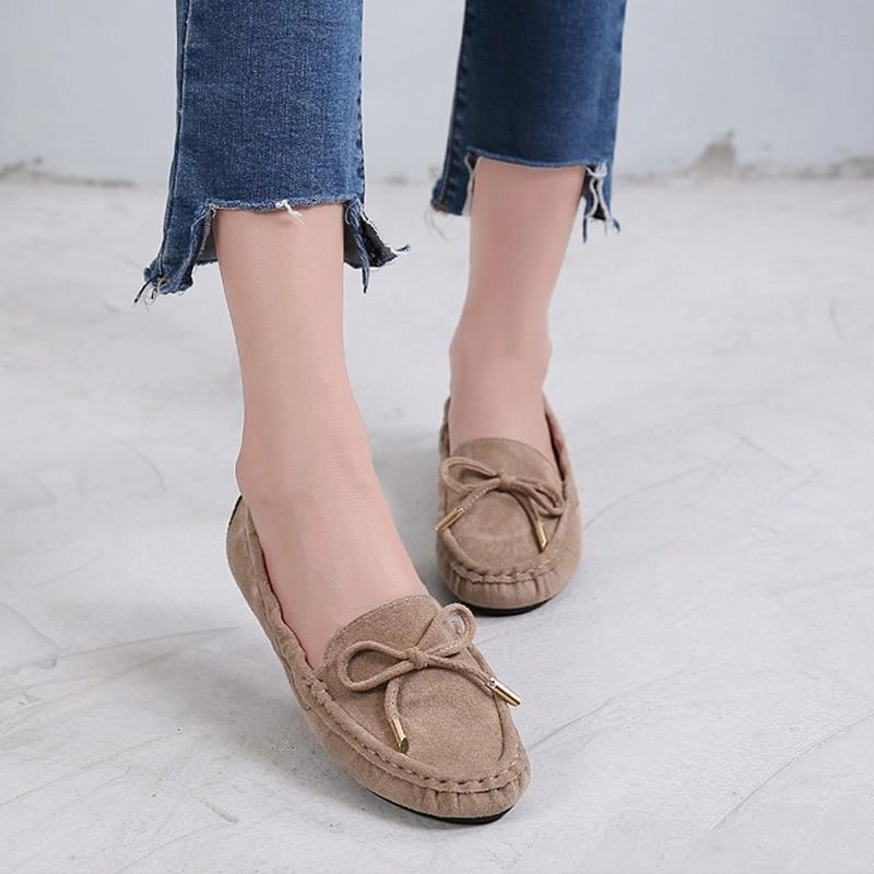 New  Loafers Women Moccasins Butterfly-Knot Slip On Solid Flats Shallow Round Toe Casual Flat Shoes Chunky Loafers Platform