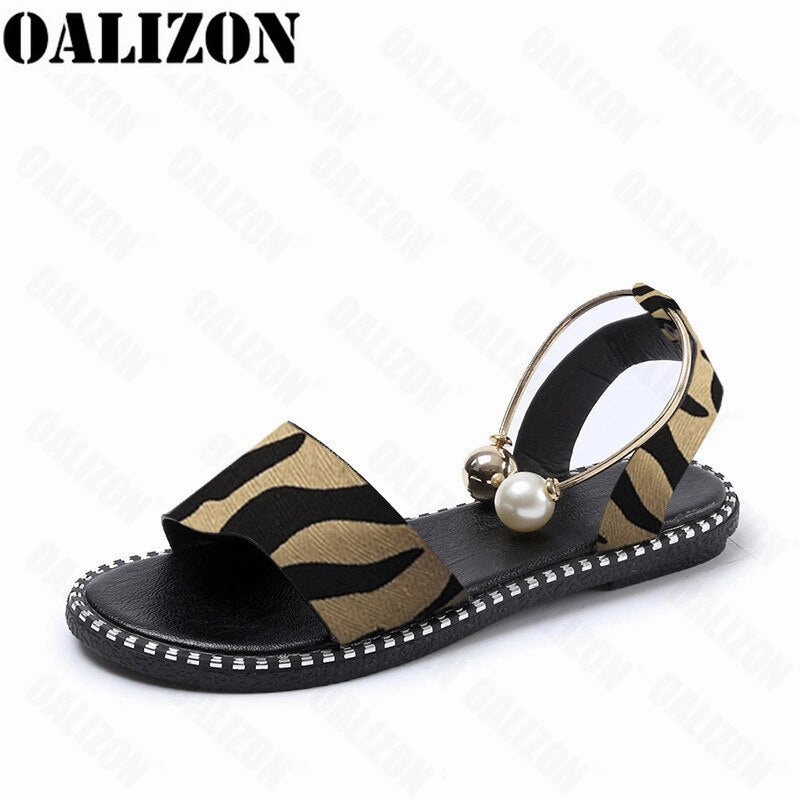 New Summer Women Beaded Pearly Sandals Slippers Shoes Ladies Flats Sandals Flip Flop Casual Flat Slingback Sandals Shoes Flat Shoes Size 8