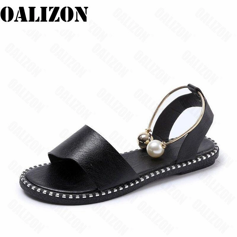 New Summer Women Beaded Pearly Sandals Slippers Shoes Ladies Flats Sandals Flip Flop Casual Flat Slingback Sandals Shoes Flats Best Walking Shoes
