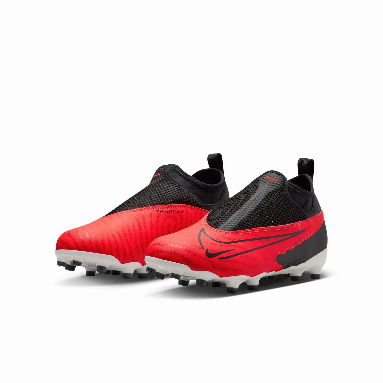 Nike Jr. Phantom GX Academy Dynamic Fit FG/MG - BRIGHT CRIMSON/BLACK-WHITE Knit Soccer Cleats