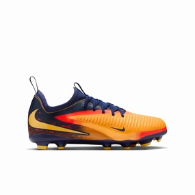 Nike Junior Phantom 360 Academy EH FG/MG Firm Ground/Multi Ground Soccer Cleats- Laser Orange/ Lemon Venom/Blue Void Fastflex Cleats Soccer