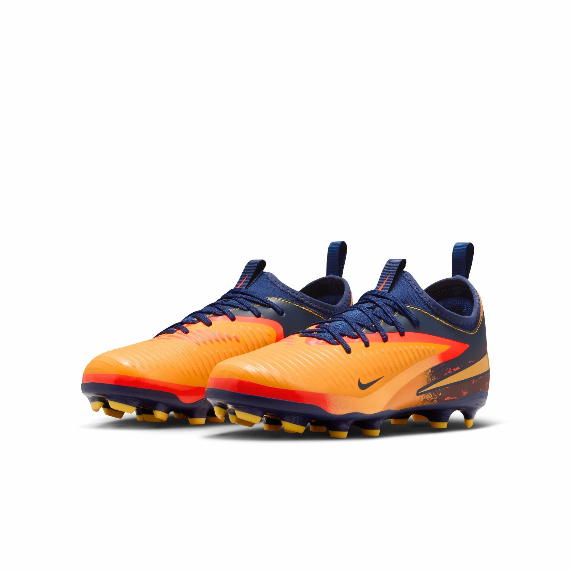 Soccer Cleats That Make You Faster Nike Junior Phantom 360 Academy EH FG/MG Firm Ground/Multi Ground Soccer Cleats- Laser Orange/ Lemon Venom/Blue Void