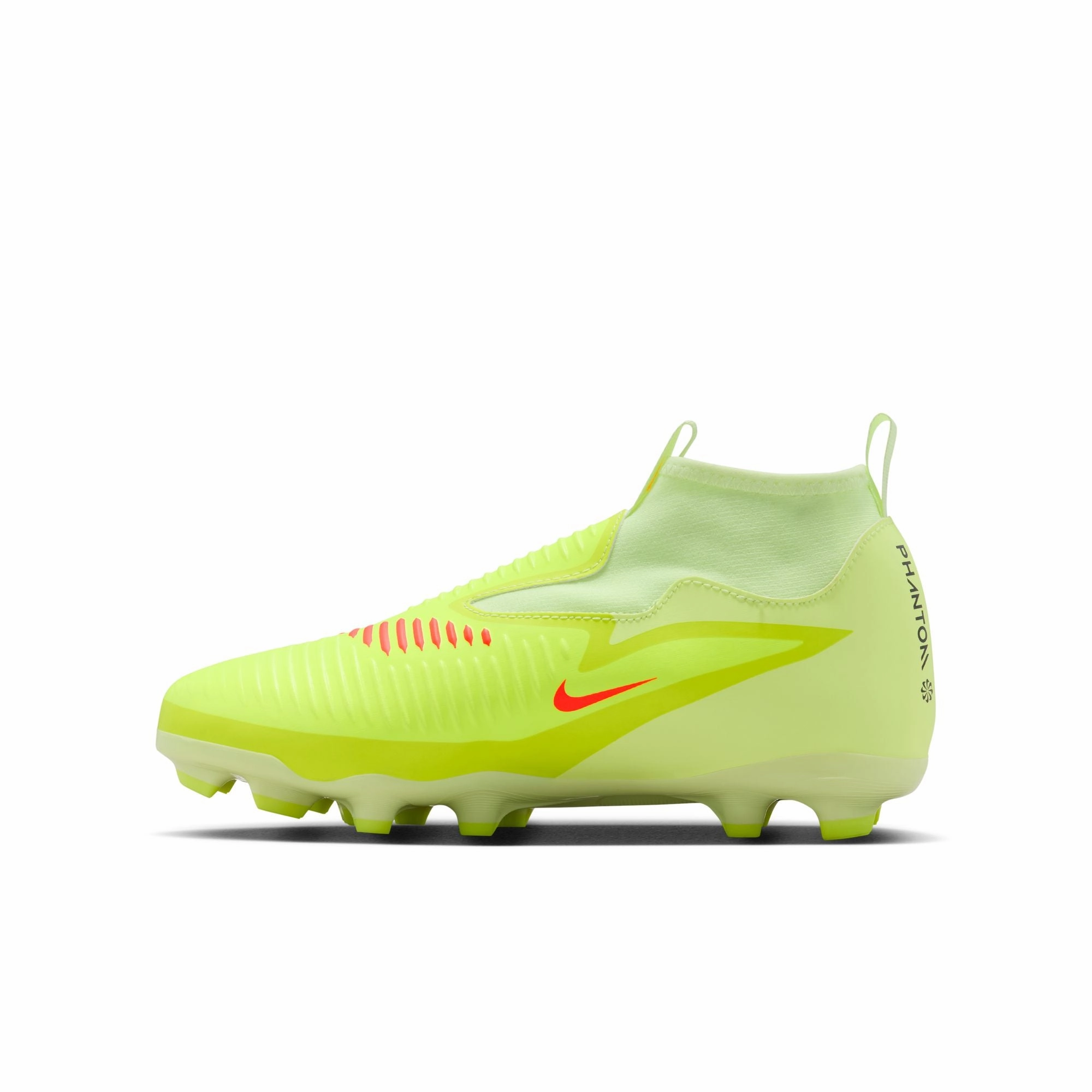 Best Soccer Cleats For Narrow Feet 2022 Nike Junior Phantom 6 High Academy FG Firm Ground Soccer Cleats- Hyper Crimson/Black/Limelight