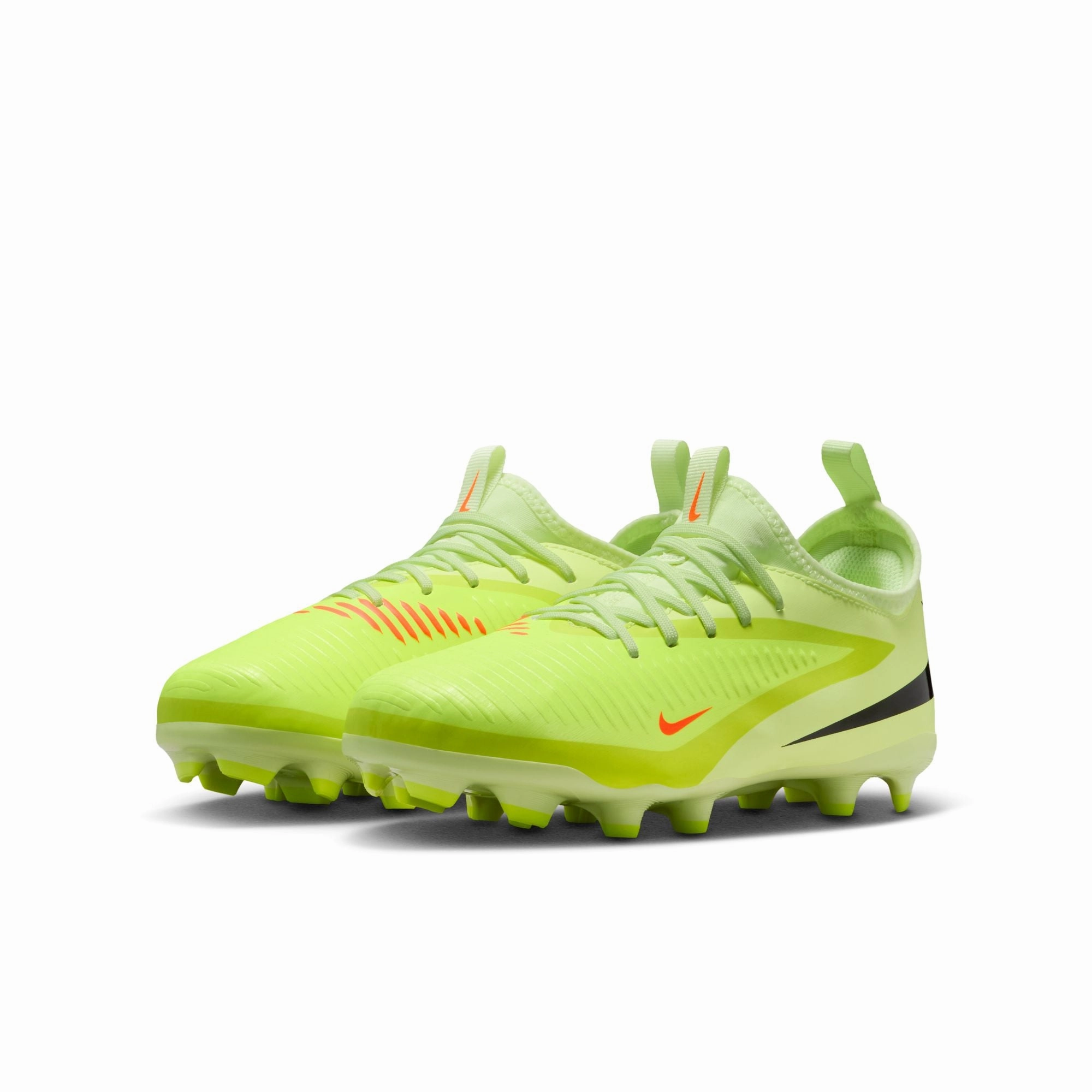 Soccer Cleats Messi Nike Junior Phantom 6 Low Academy FG Firm Ground Soccer Cleats- Hyper Crimson/Black/ Life Lime