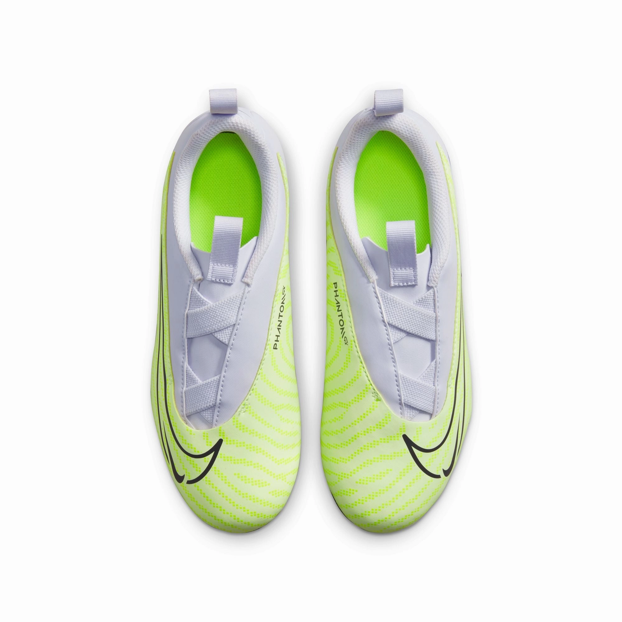 Nike Junior Phantom GX Academy FG/MG Firm Ground Soccer Cleats - Grey/Volt/Grape Soccer Cleat Bottom Types