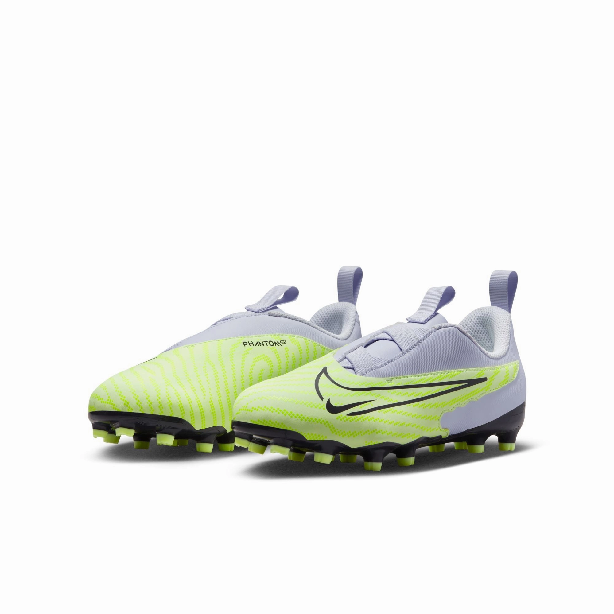 Nike Junior Phantom GX Academy FG/MG Firm Ground Soccer Cleats - Grey/Volt/Grape Super Soccer Cleats