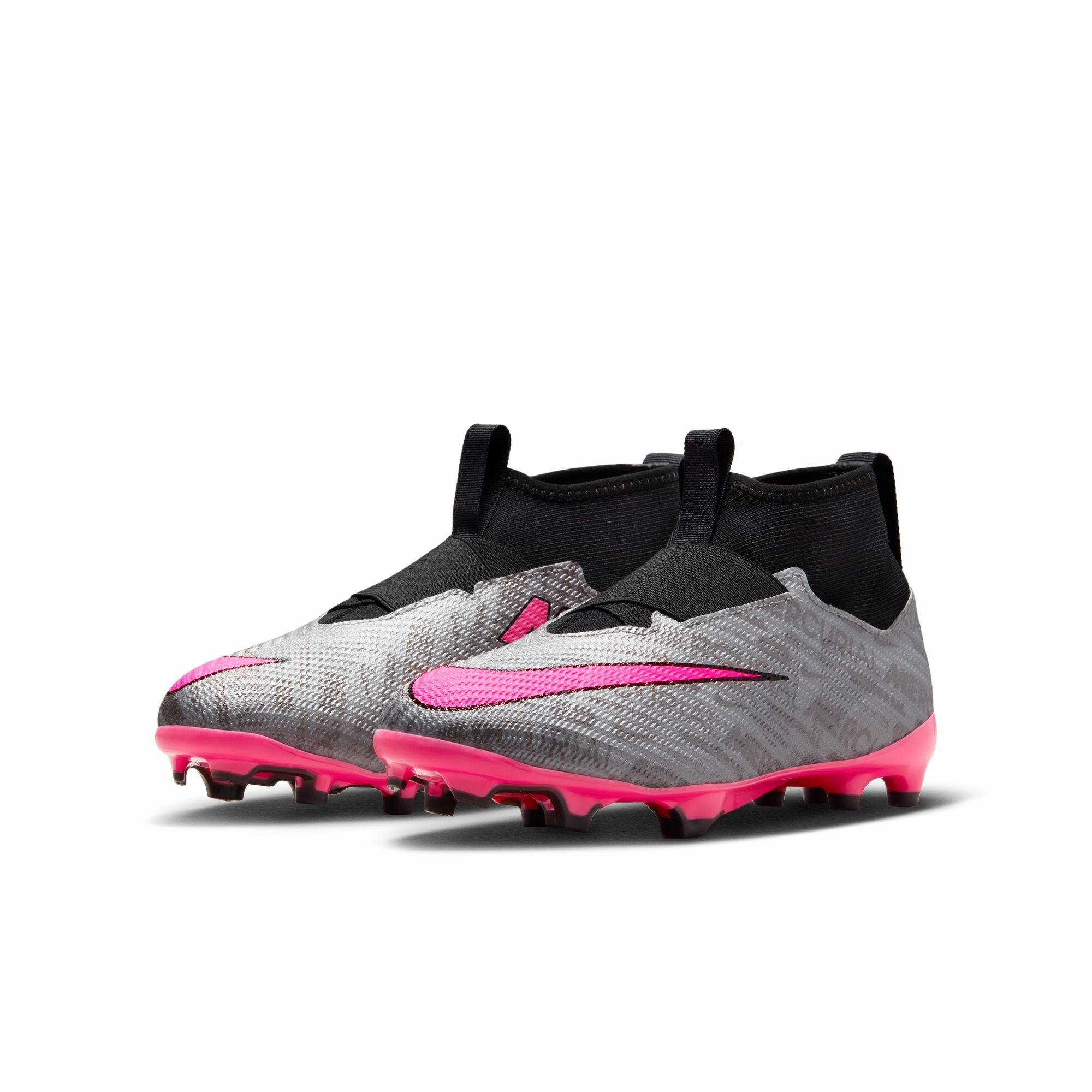 Nike Junior Zoom Mercurial Superfly 9 Pro FG Soccer Shoes - Silver/Pink/Black/Yellow Predator Elite Foldover Tongue Firm Ground Soccer Cleats
