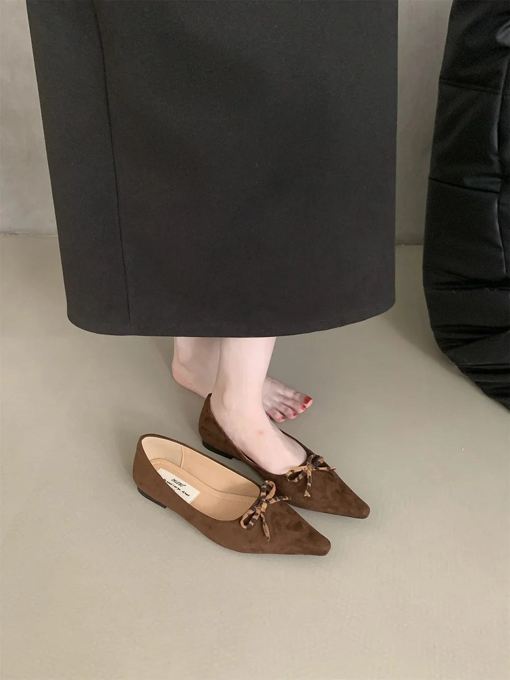 binfenxie  -  Pointed Toe Women Loafers 2024 New Arrivals Autumn Spring Dress Shoes Low Heeled Flats Bow Design Casual Slides Mules Shoes Square Toe Loafers
