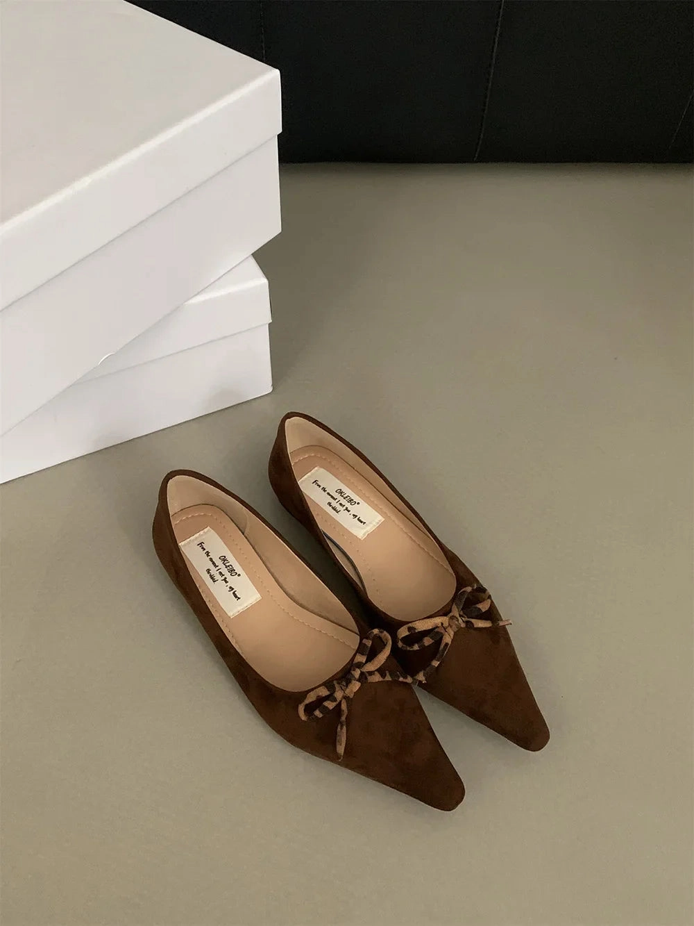 Loafers Business Casual binfenxie  -  Pointed Toe Women Loafers 2024 New Arrivals Autumn Spring Dress Shoes Low Heeled Flats Bow Design Casual Slides Mules Shoes