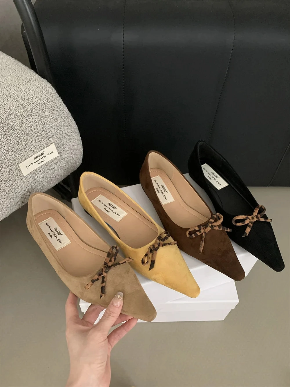 binfenxie  -  Pointed Toe Women Loafers 2024 New Arrivals Autumn Spring Dress Shoes Low Heeled Flats Bow Design Casual Slides Mules Shoes Bread Loafers