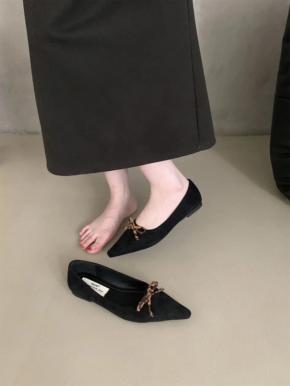 binfenxie  -  Pointed Toe Women Loafers 2024 New Arrivals Autumn Spring Dress Shoes Low Heeled Flats Bow Design Casual Slides Mules Shoes Best Horsebit Loafers