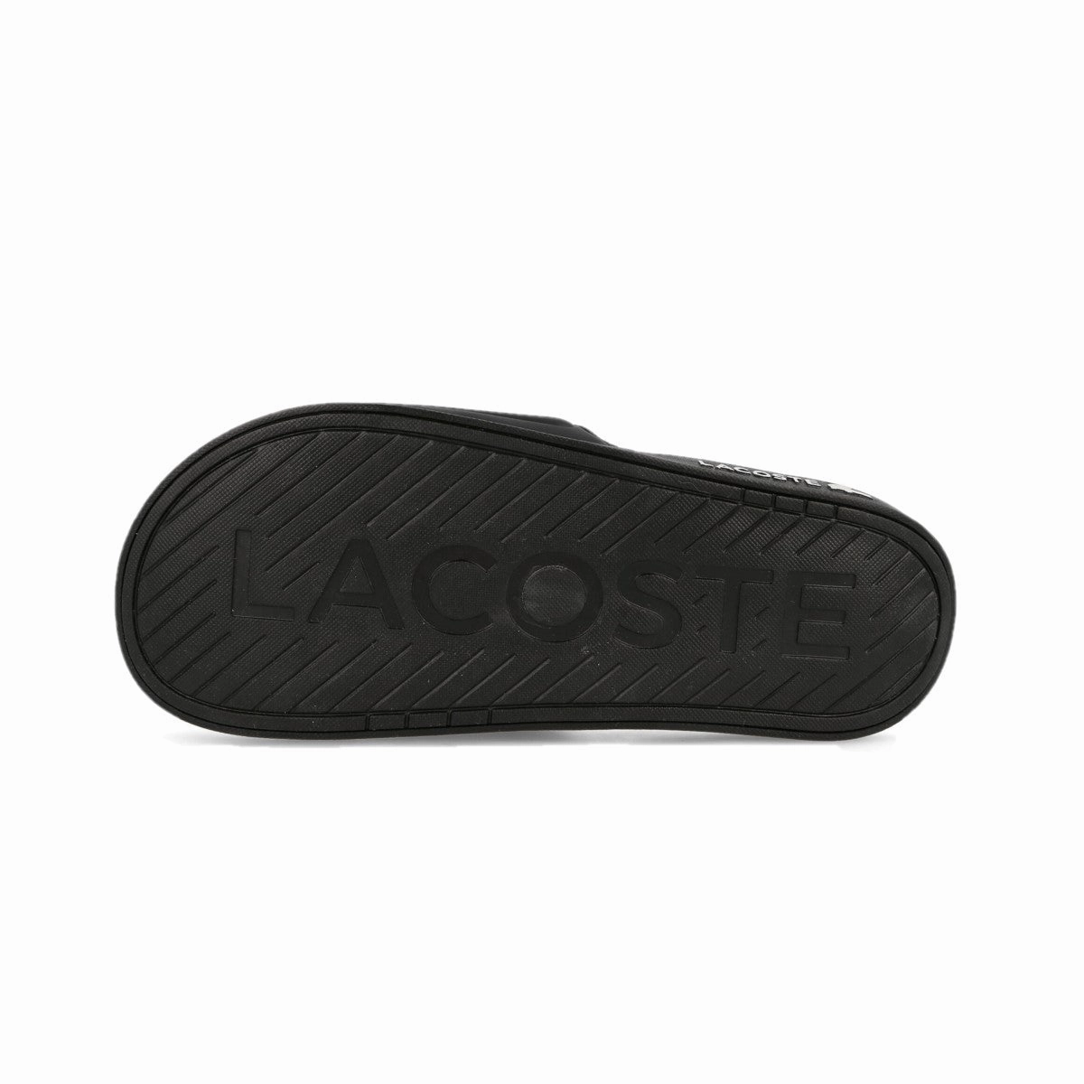 Supportive LACOSTE 7-43CMA0020312 CROCO DUALISTE LOGO STRAP 0922 MN'S (Medium) Black/White Synthetic Slide